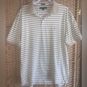 Tommy Hilfiger Beige and White Striped Polo
